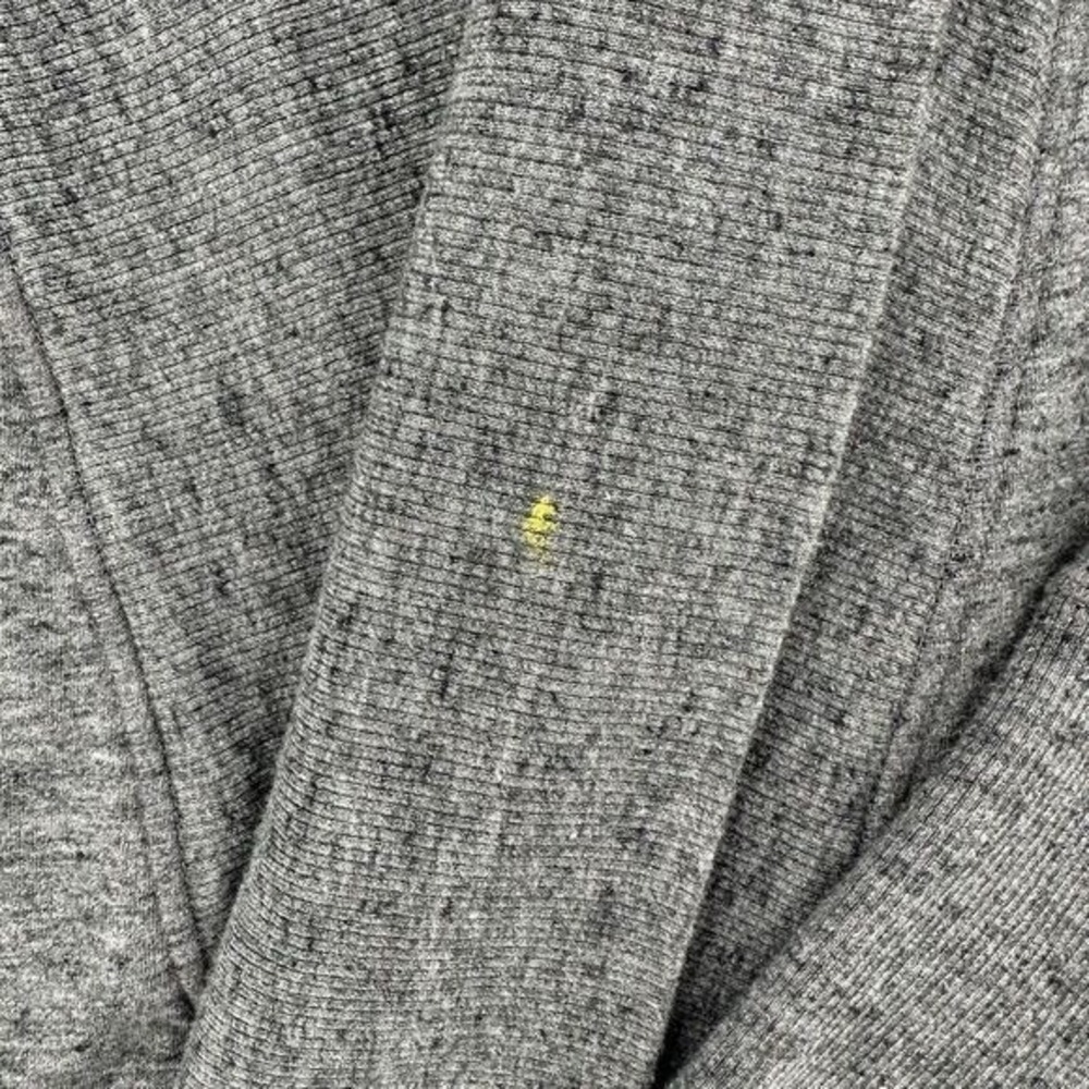 Athleta Medium Pranayama Wrap Cardigan Gray Heather Open Front Thumbhole Pockets - Picture 2 of 9